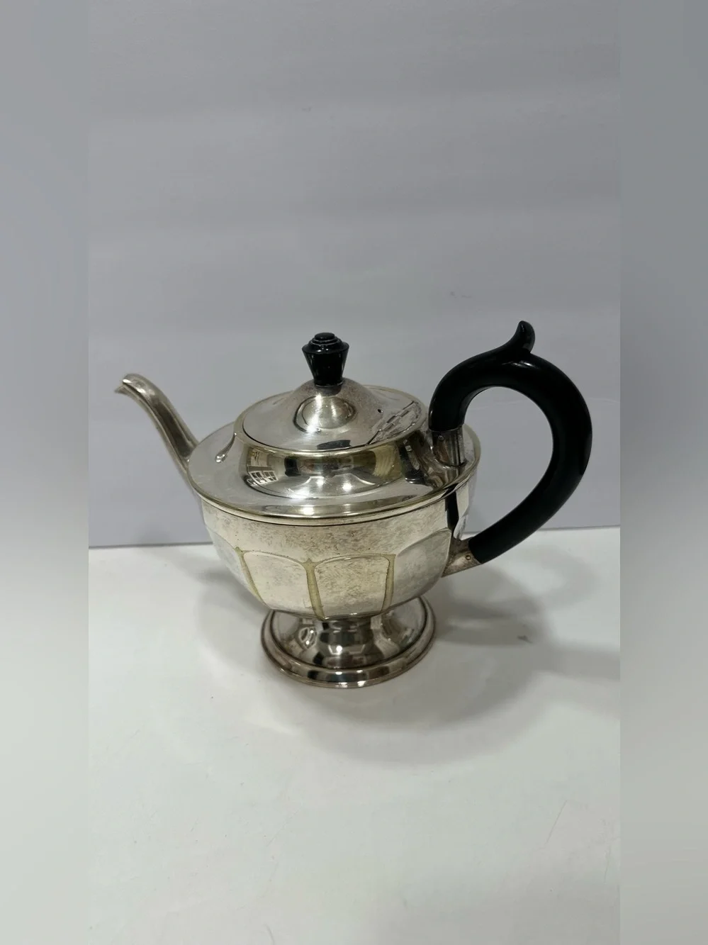 Vintage Sheffield Silver Plate Teapot Art Deco Bakelite Handle 6 Cup England